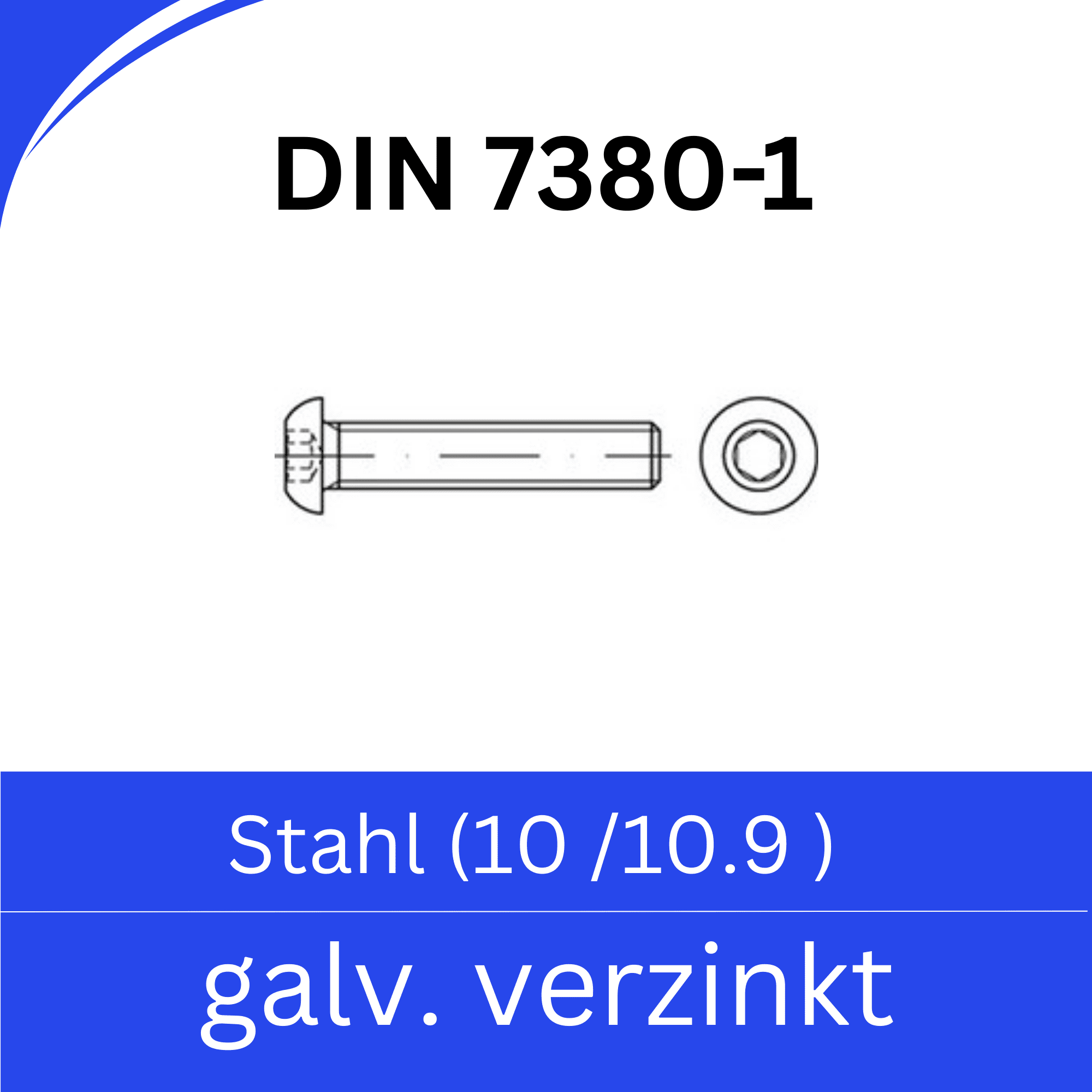 Bild für Kategorie ➤ Kategorie: DIN 7380-1 Stahl (10/10.9) galv. verzinkt